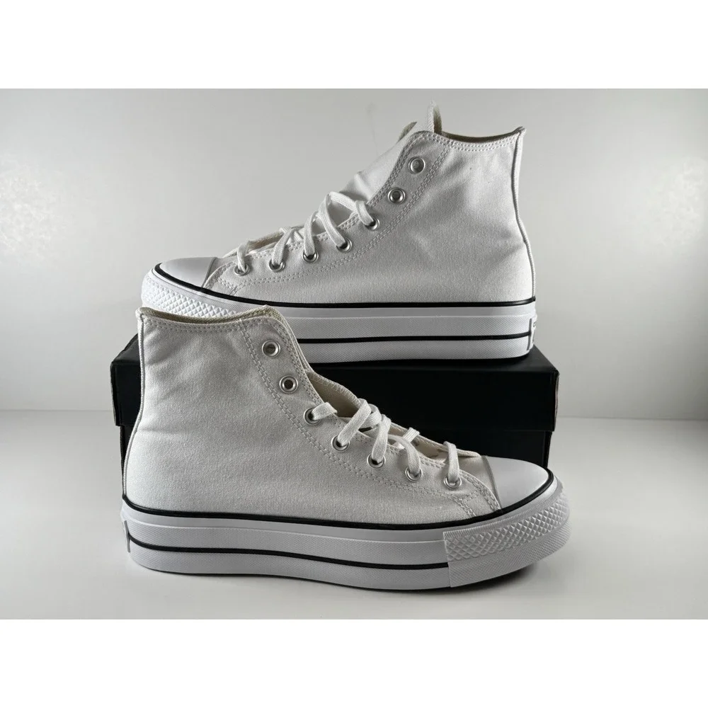 Converse All Star Lift High Top Sneakers Women Size 7.5‎ White/Black 560846F